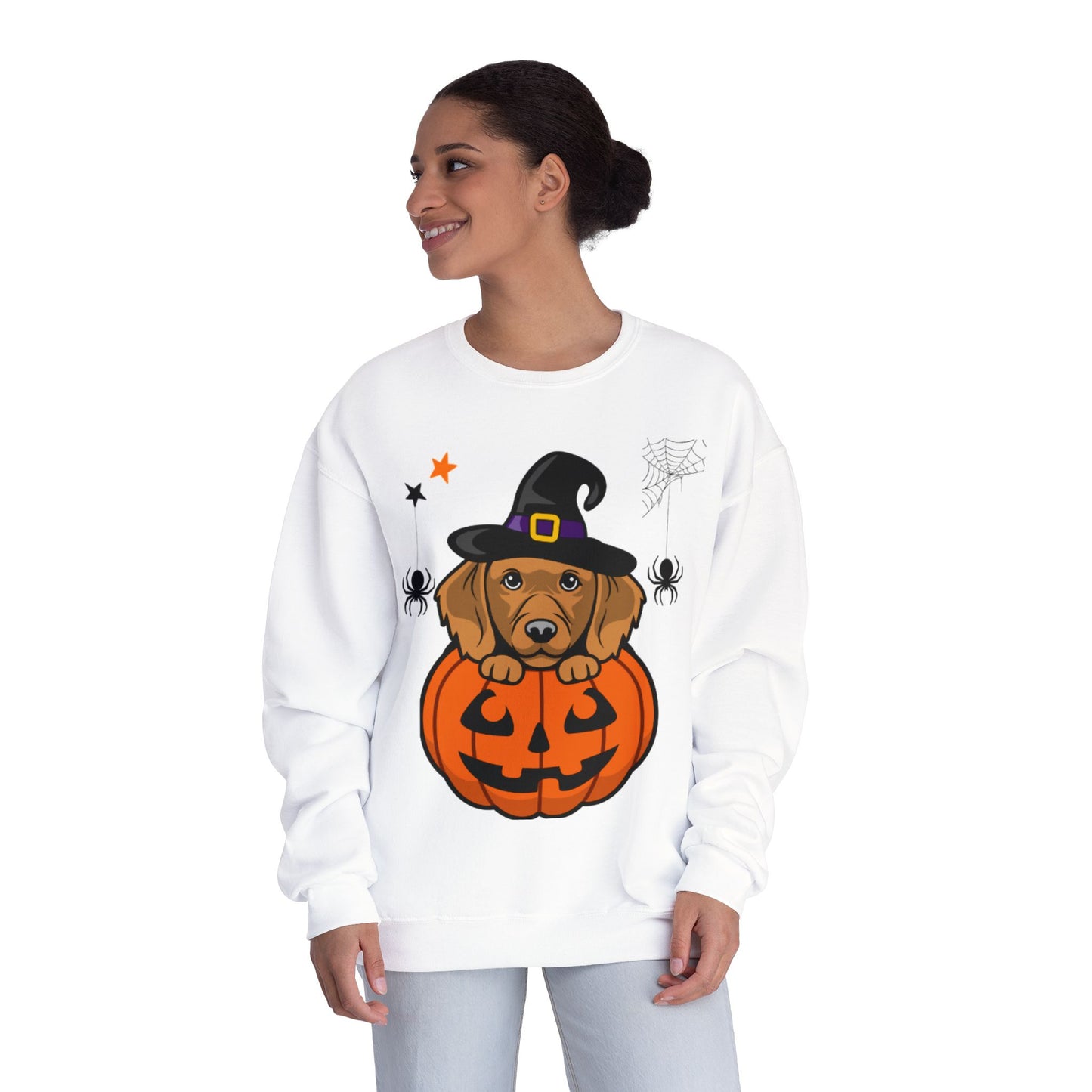 Halloween Puppy Sweatshirt - Cute Halloween Sweater, Pumpkin Sweater