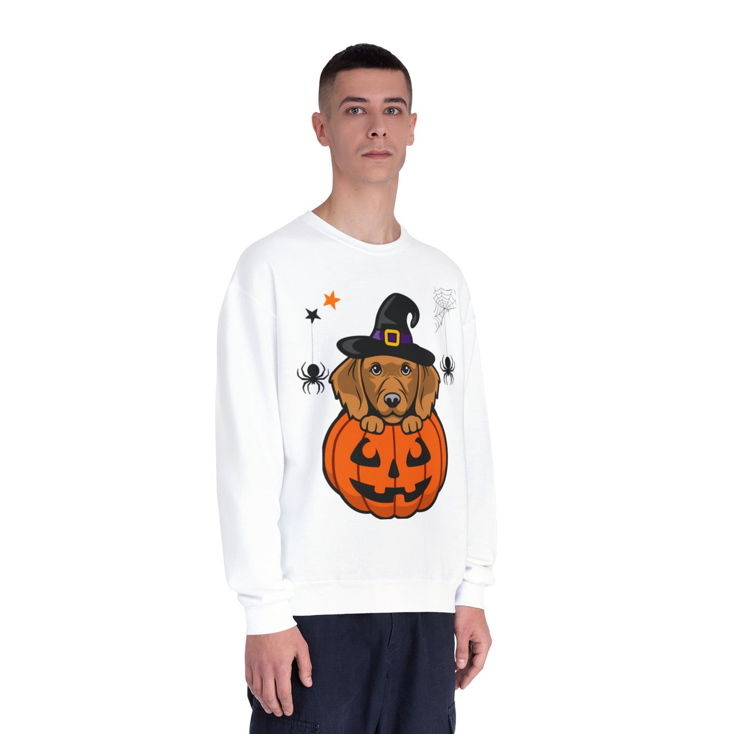 Halloween Puppy Sweatshirt - Cute Halloween Sweater, Pumpkin Sweater